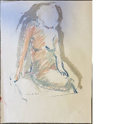 Seated Nude, Silver Background