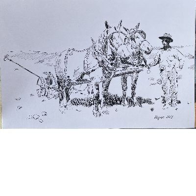 Pen and Ink, Workhorses and Man